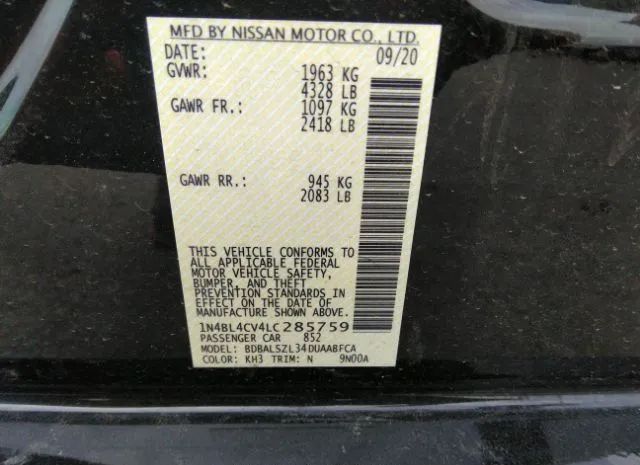 Photo 8 VIN: 1N4BL4CV4LC285759 - NISSAN ALTIMA 