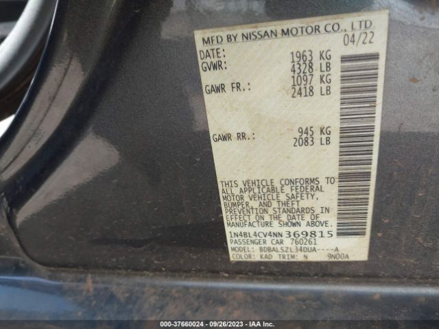 Photo 8 VIN: 1N4BL4CV4NN369815 - NISSAN ALTIMA 