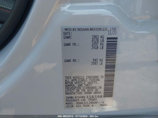 Photo 8 VIN: 1N4BL4CV4RN356598 - NISSAN ALTIMA 