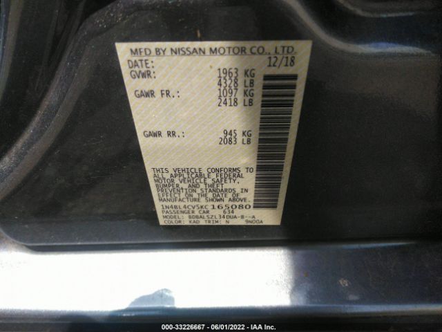 Photo 8 VIN: 1N4BL4CV5KC165080 - NISSAN ALTIMA 