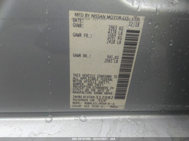 Photo 8 VIN: 1N4BL4CV5KN312082 - NISSAN ALTIMA 