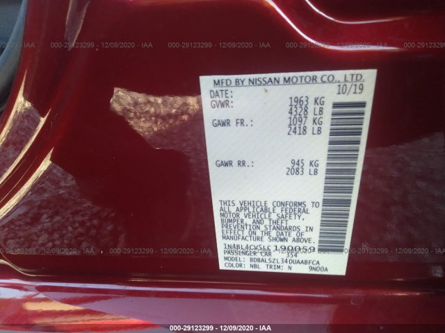 Photo 8 VIN: 1N4BL4CV5LC190059 - NISSAN ALTIMA 