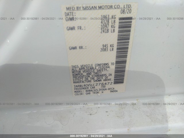 Photo 8 VIN: 1N4BL4CV5LC276472 - NISSAN ALTIMA 