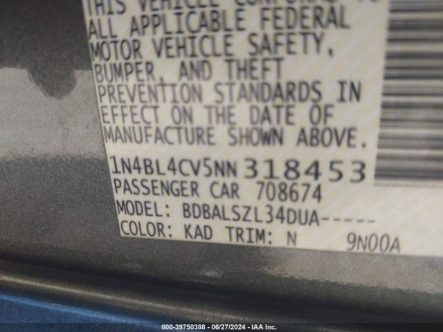 Photo 8 VIN: 1N4BL4CV5NN318453 - NISSAN ALTIMA 