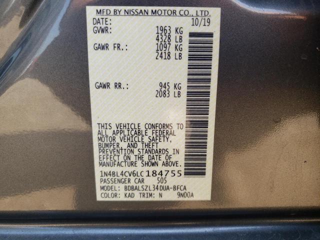 Photo 11 VIN: 1N4BL4CV6LC184755 - NISSAN ALTIMA SR 