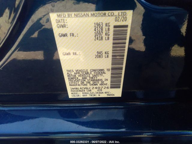 Photo 8 VIN: 1N4BL4CV6LC240726 - NISSAN ALTIMA 