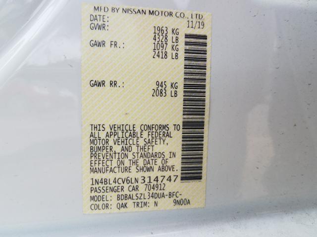 Photo 9 VIN: 1N4BL4CV6LN314747 - NISSAN ALTIMA SR 