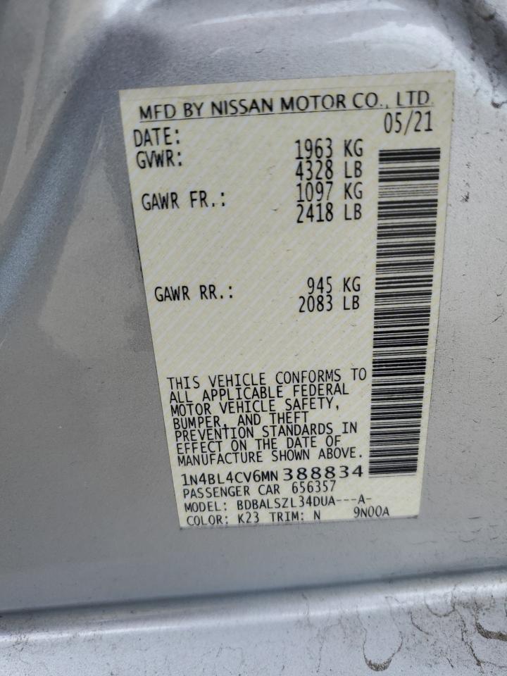 Photo 11 VIN: 1N4BL4CV6MN388834 - NISSAN ALTIMA 