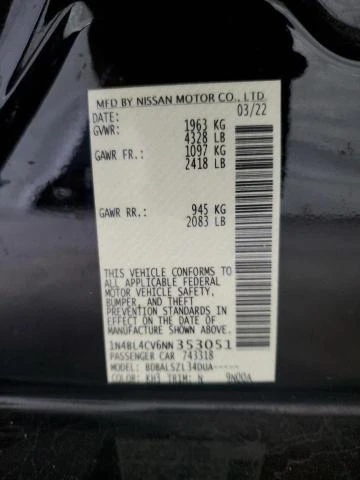 Photo 12 VIN: 1N4BL4CV6NN353051 - NISSAN ALTIMA SR 