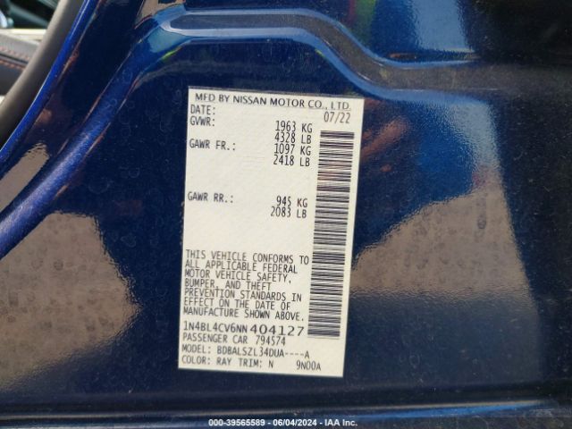 Photo 8 VIN: 1N4BL4CV6NN404127 - NISSAN ALTIMA 