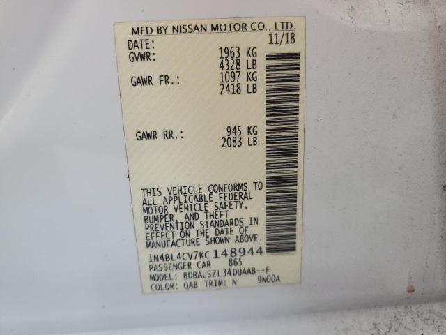 Photo 11 VIN: 1N4BL4CV7KC148944 - NISSAN ALTIMA 