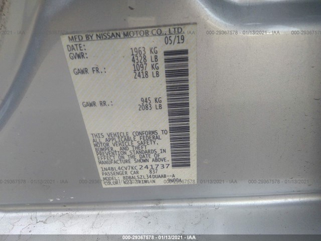 Photo 8 VIN: 1N4BL4CV7KC241737 - NISSAN ALTIMA 