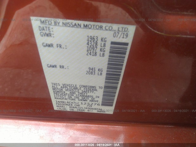 Photo 8 VIN: 1N4BL4CV7LC125276 - NISSAN ALTIMA 