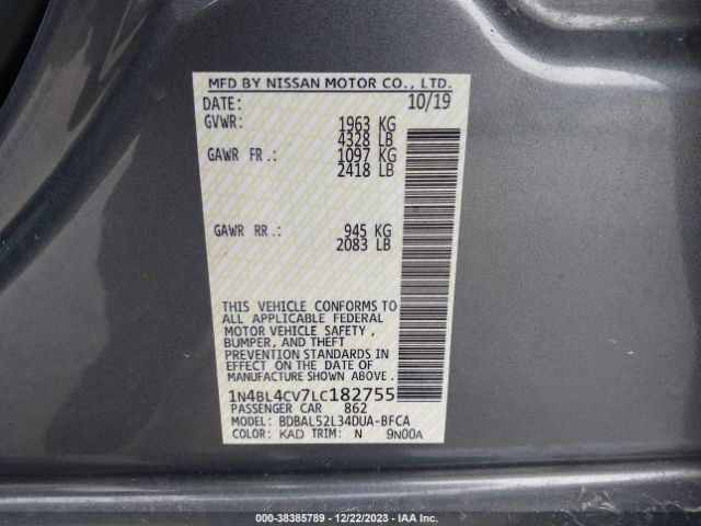 Photo 8 VIN: 1N4BL4CV7LC182755 - NISSAN ALTIMA 