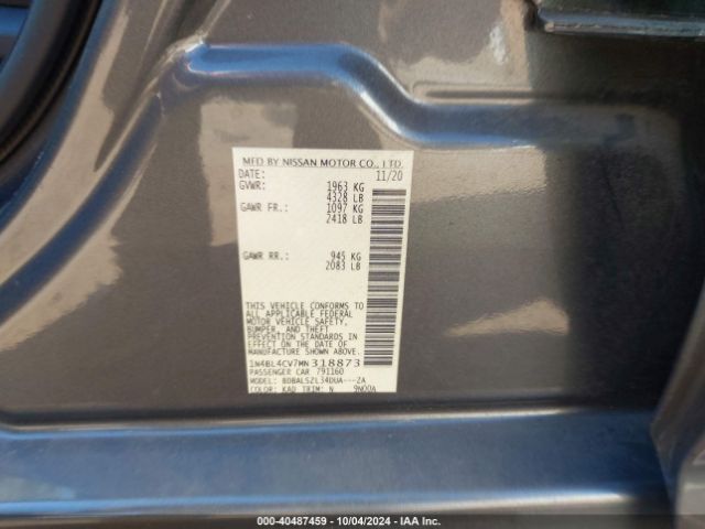 Photo 8 VIN: 1N4BL4CV7MN318873 - NISSAN ALTIMA 