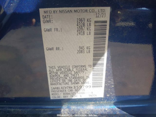 Photo 8 VIN: 1N4BL4CV7RN359799 - NISSAN ALTIMA 