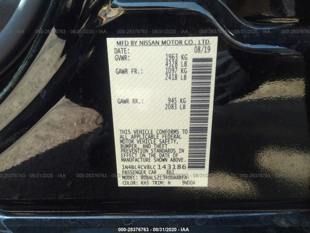 Photo 8 VIN: 1N4BL4CV8LC143186 - NISSAN ALTIMA 