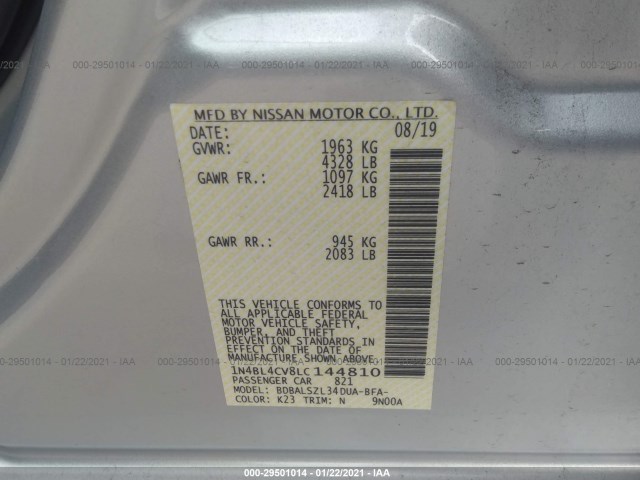 Photo 8 VIN: 1N4BL4CV8LC144810 - NISSAN ALTIMA 