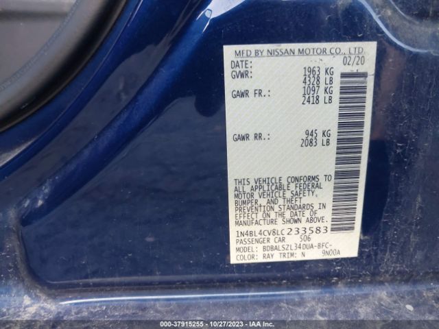 Photo 8 VIN: 1N4BL4CV8LC233583 - NISSAN ALTIMA 