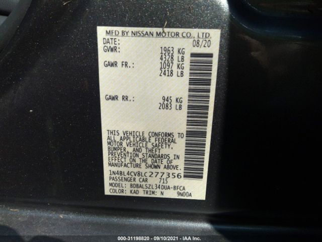 Photo 8 VIN: 1N4BL4CV8LC277356 - NISSAN ALTIMA 