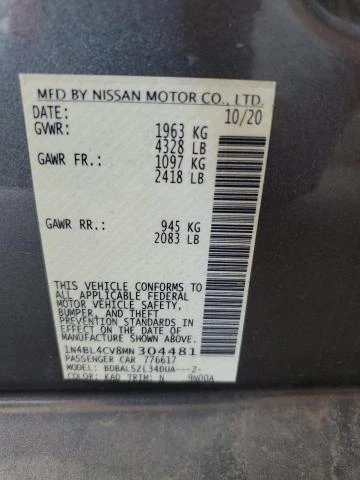 Photo 11 VIN: 1N4BL4CV8MN304481 - NISSAN ALTIMA SR 