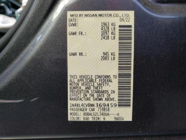 Photo 11 VIN: 1N4BL4CV8NN369459 - NISSAN ALTIMA SR 