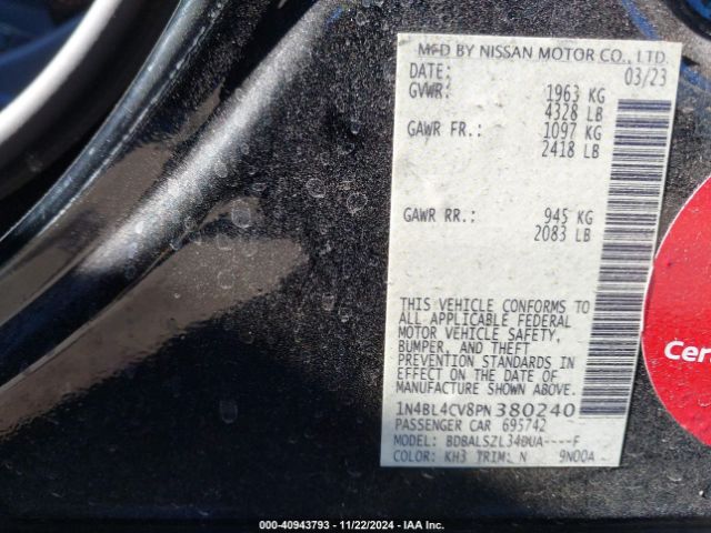 Photo 8 VIN: 1N4BL4CV8PN380240 - NISSAN ALTIMA 