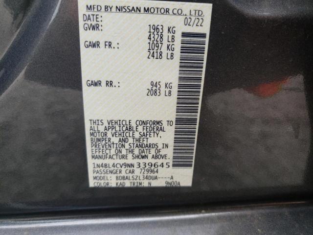 Photo 9 VIN: 1N4BL4CV9NN339645 - NISSAN ALTIMA SR 