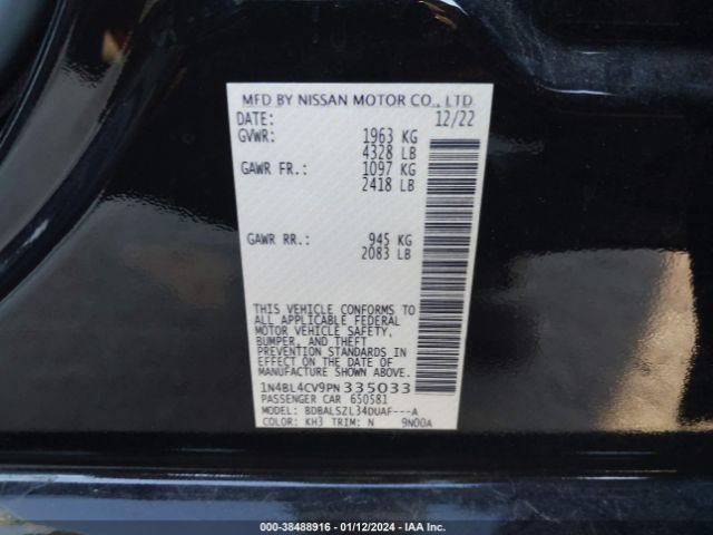 Photo 8 VIN: 1N4BL4CV9PN335033 - NISSAN ALTIMA 