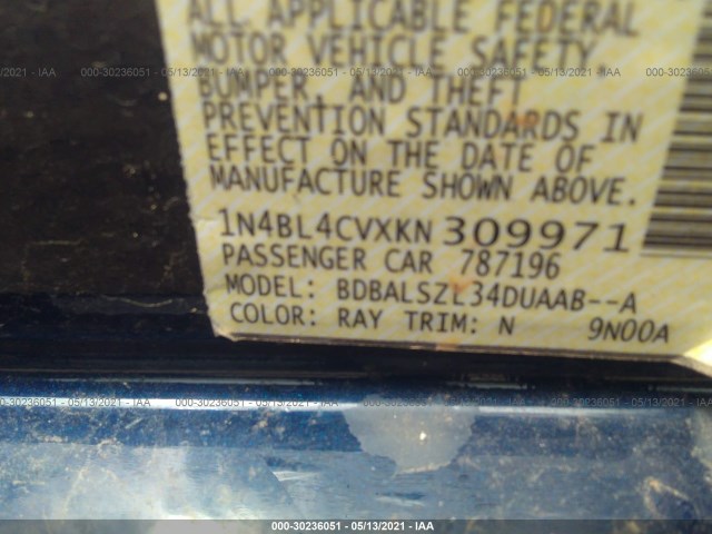 Photo 8 VIN: 1N4BL4CVXKN309971 - NISSAN ALTIMA 