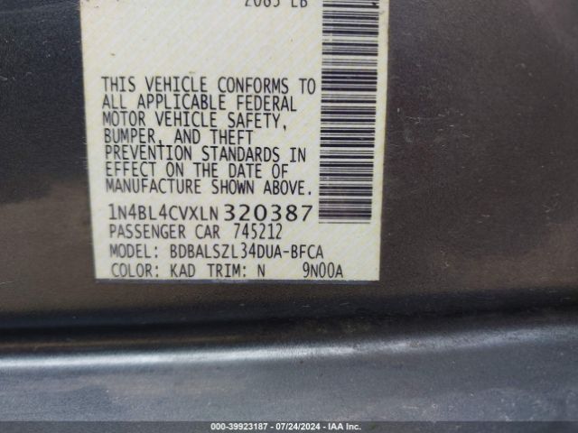 Photo 8 VIN: 1N4BL4CVXLN320387 - NISSAN ALTIMA 