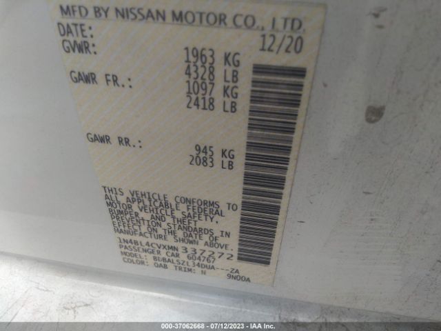 Photo 8 VIN: 1N4BL4CVXMN337272 - NISSAN ALTIMA 