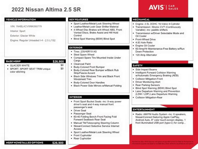 Photo 9 VIN: 1N4BL4CVXNN390779 - NISSAN ALTIMA SR 