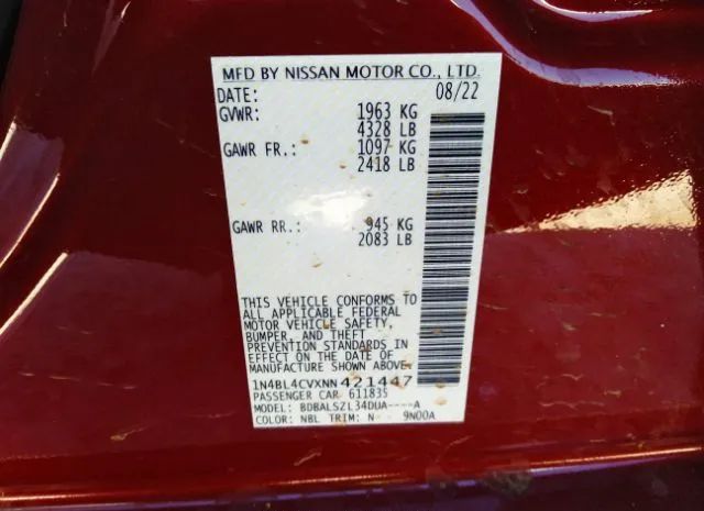 Photo 8 VIN: 1N4BL4CVXNN421447 - NISSAN ALTIMA 