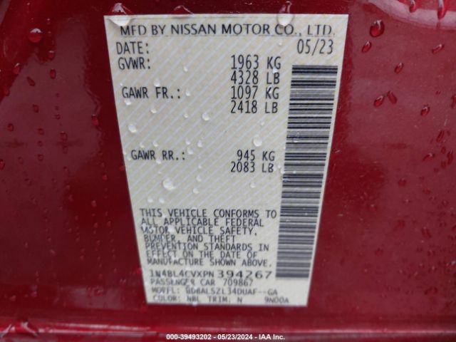 Photo 8 VIN: 1N4BL4CVXPN394267 - NISSAN ALTIMA 