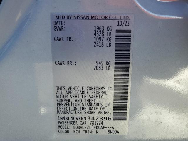 Photo 11 VIN: 1N4BL4CVXRN342396 - NISSAN ALTIMA SR 