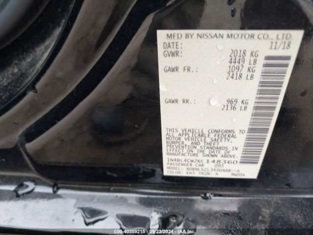 Photo 8 VIN: 1N4BL4CW2KC148360 - NISSAN ALTIMA 