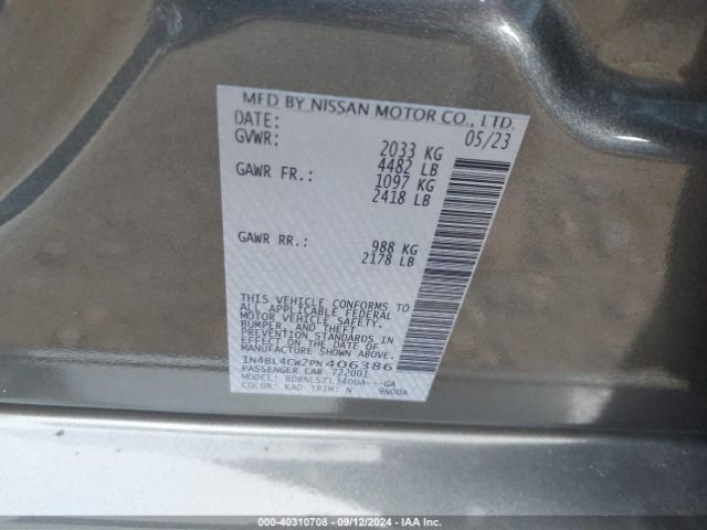 Photo 8 VIN: 1N4BL4CW2PN406386 - NISSAN ALTIMA 