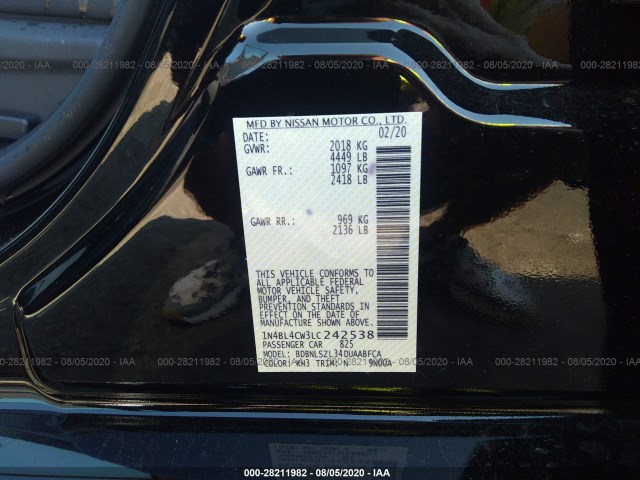 Photo 8 VIN: 1N4BL4CW3LC242538 - NISSAN ALTIMA 