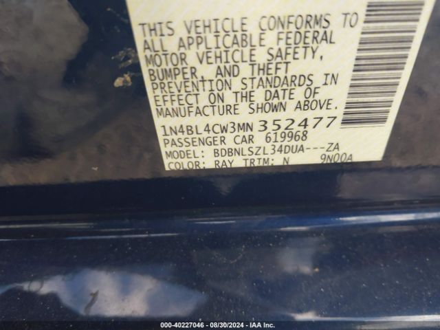 Photo 8 VIN: 1N4BL4CW3MN352477 - NISSAN ALTIMA 