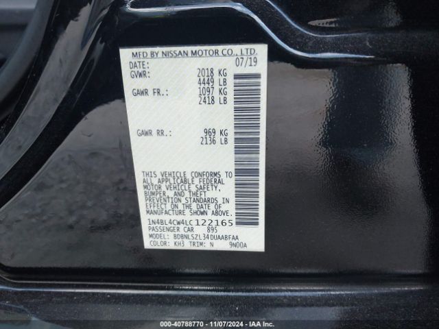 Photo 8 VIN: 1N4BL4CW4LC122165 - NISSAN ALTIMA 