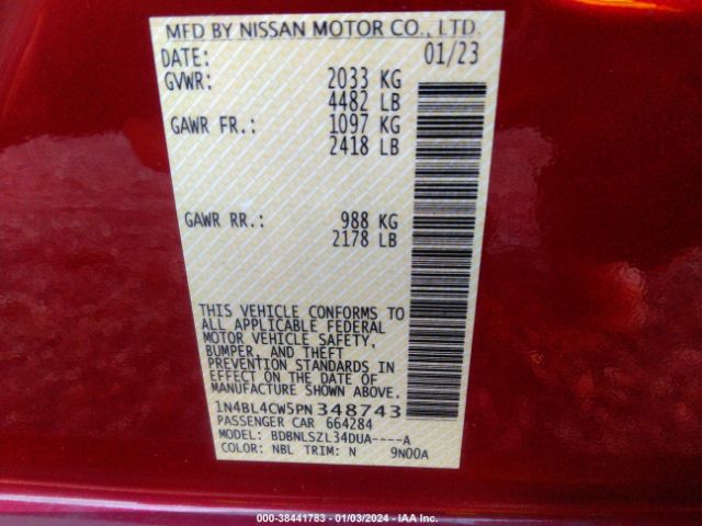 Photo 8 VIN: 1N4BL4CW5PN348743 - NISSAN ALTIMA 