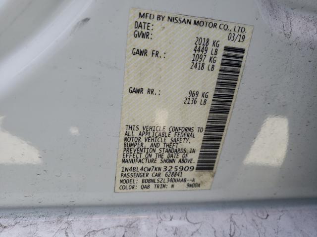 Photo 9 VIN: 1N4BL4CW7KN325909 - NISSAN ALTIMA SR 