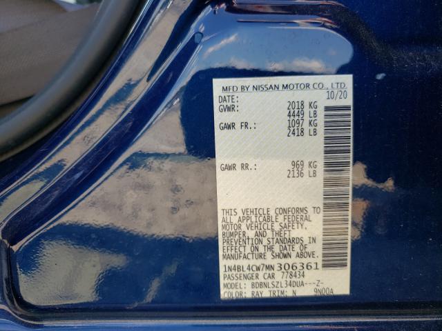 Photo 9 VIN: 1N4BL4CW7MN306361 - NISSAN ALTIMA SR 