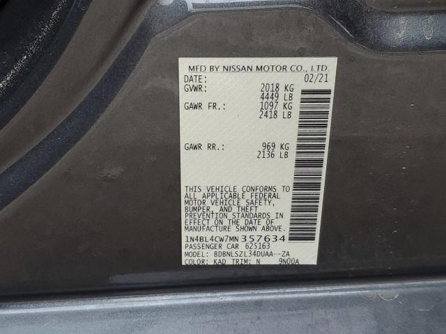 Photo 12 VIN: 1N4BL4CW7MN357634 - NISSAN ALTIMA SR 