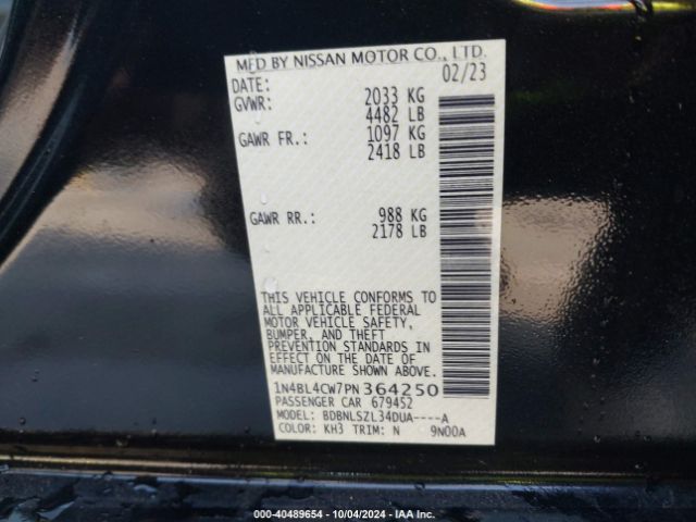 Photo 8 VIN: 1N4BL4CW7PN364250 - NISSAN ALTIMA 