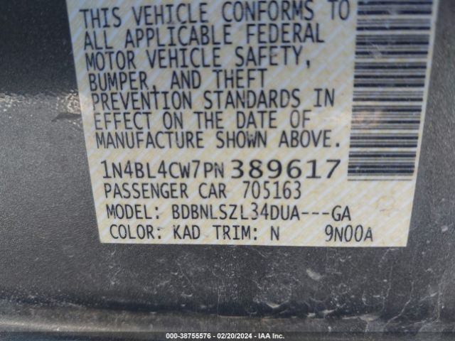 Photo 8 VIN: 1N4BL4CW7PN389617 - NISSAN ALTIMA 