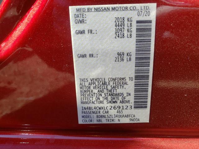 Photo 9 VIN: 1N4BL4CWXLC269123 - NISSAN ALTIMA SR 