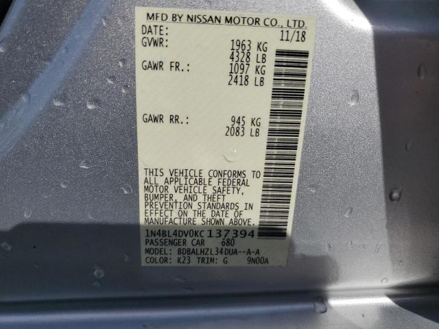 Photo 11 VIN: 1N4BL4DV0KC137394 - NISSAN ALTIMA SV 