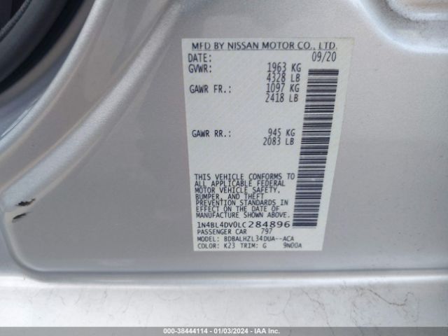 Photo 8 VIN: 1N4BL4DV0LC284896 - NISSAN ALTIMA 